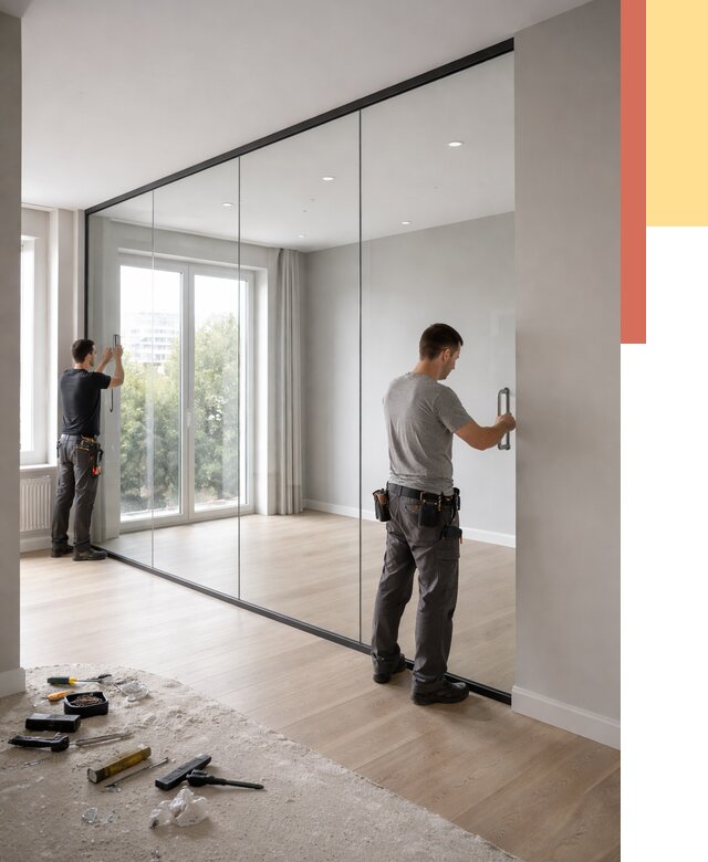 Изготовление стеклянных перегородок в каменке от 12492 руб. под ключ | ОТДЕЛОЧНИК-Кам