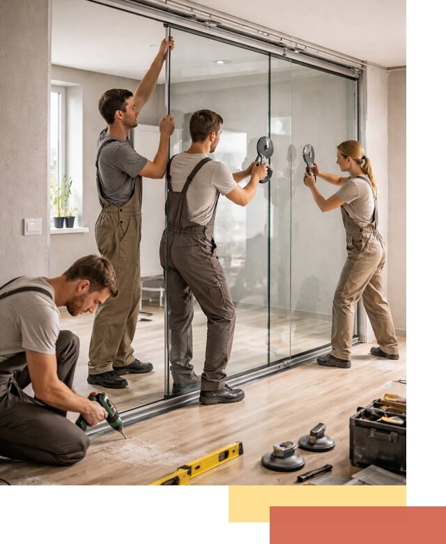 Изготовление стеклянных перегородок на заказ в каменке