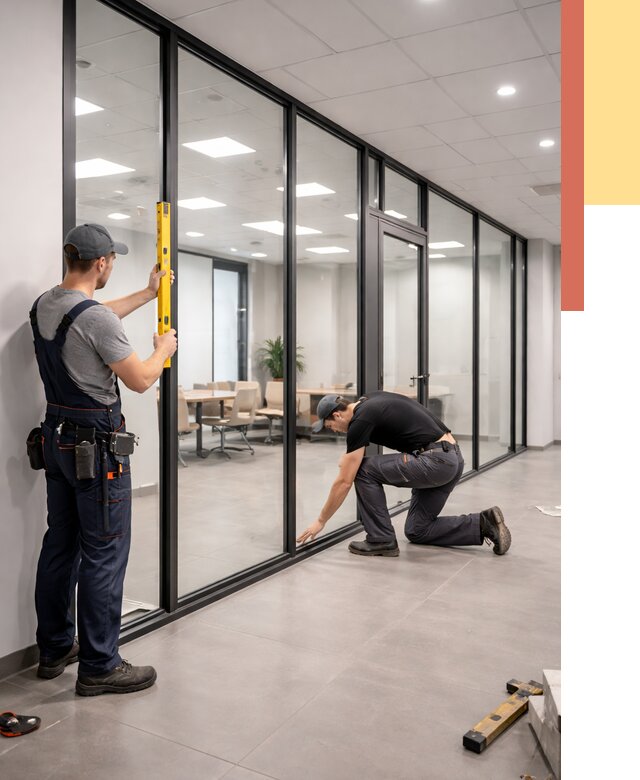 Каркасные стеклянные перегородки в каменке под ключ от 9306 руб. | ОТДЕЛОЧНИК-Кам