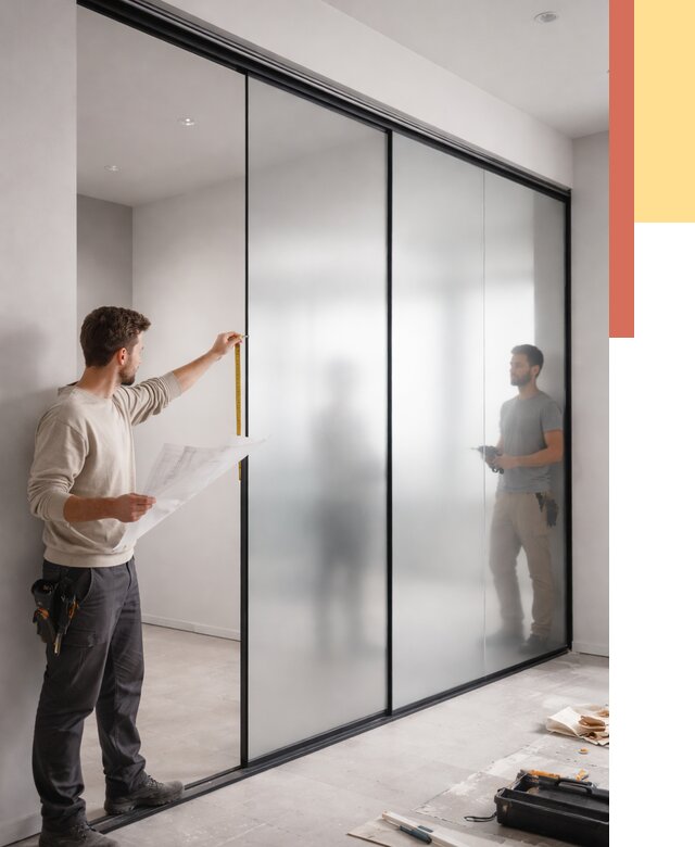 Матовые стеклянные перегородки в каменке от 8598 руб. — монтаж и установка | ОТДЕЛОЧНИК-Кам