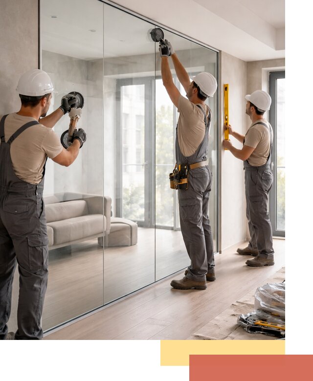 Перегородки из закаленного стекла в каменке для офисов и квартир