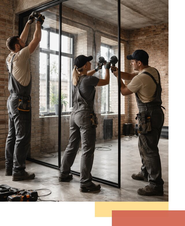 Стеклянные перегородки лофт — изготовление и монтаж в каменке