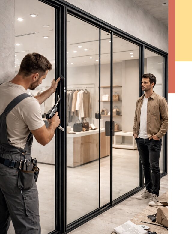 Стеклянные перегородки для магазинов в каменке от 8294 руб. под ключ | ОТДЕЛОЧНИК-Кам