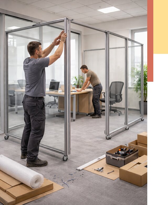 Мобильные офисные перегородки в каменке от 12644 руб. — установка под ключ | ОТДЕЛОЧНИК-Кам