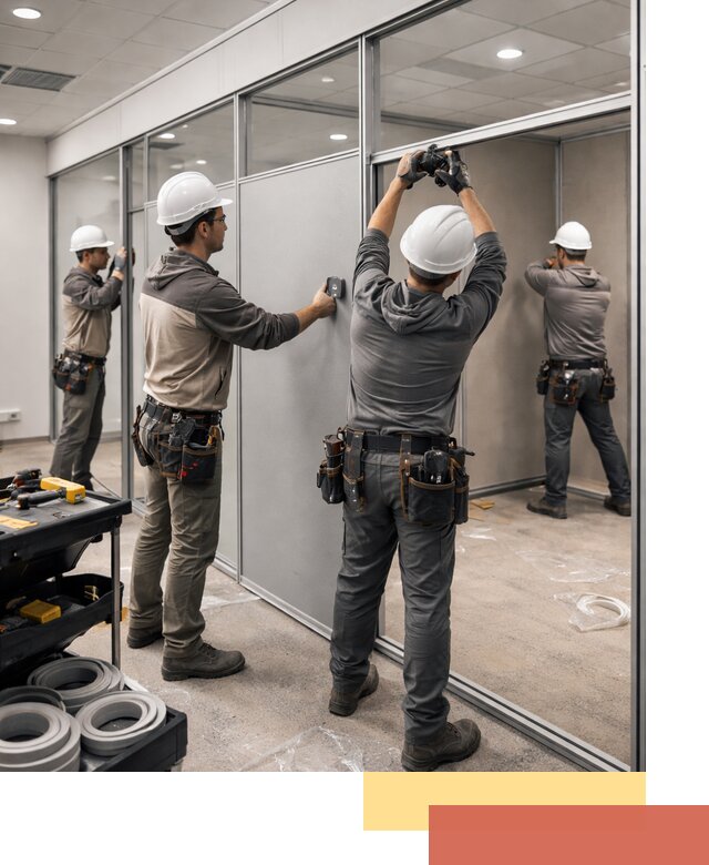 Мобильные офисные перегородки под ключ в каменке