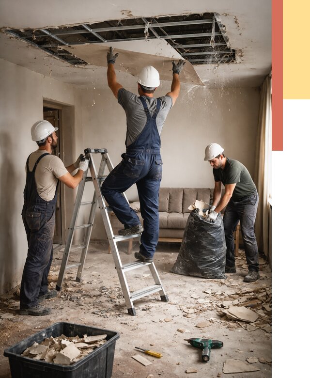 Демонтаж гипсокартонного потолка в каменке от 425 руб. за м2 — ОТДЕЛОЧНИК-Кам