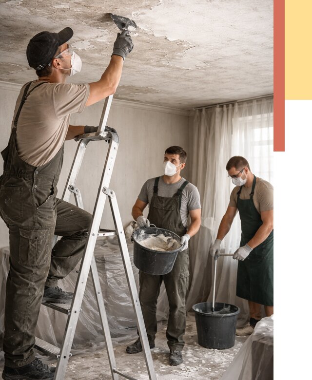 Удаление побелки с потолка в каменке от 2529 руб. быстро и недорого | ОТДЕЛОЧНИК-Кам