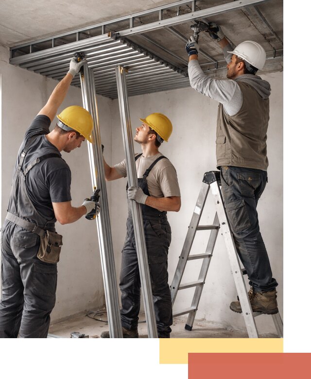 Монтаж реечного потолка под ключ в каменке