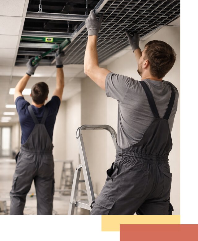 Монтаж потолка Грильято в каменке: установка под ключ качественно