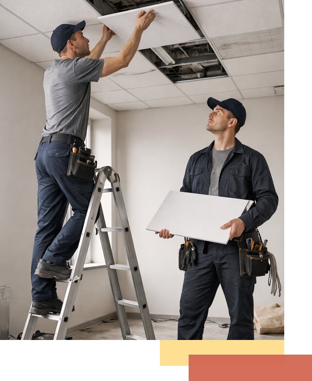 Обслуживание подвесного потолка в каменке — ремонт и чистка