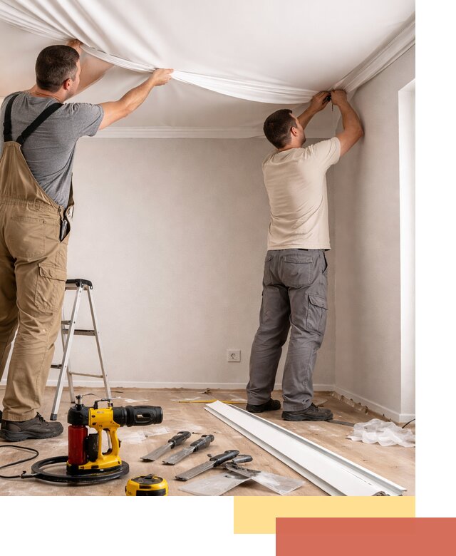 Монтаж ПВХ натяжного потолка в каменке качественно и быстро