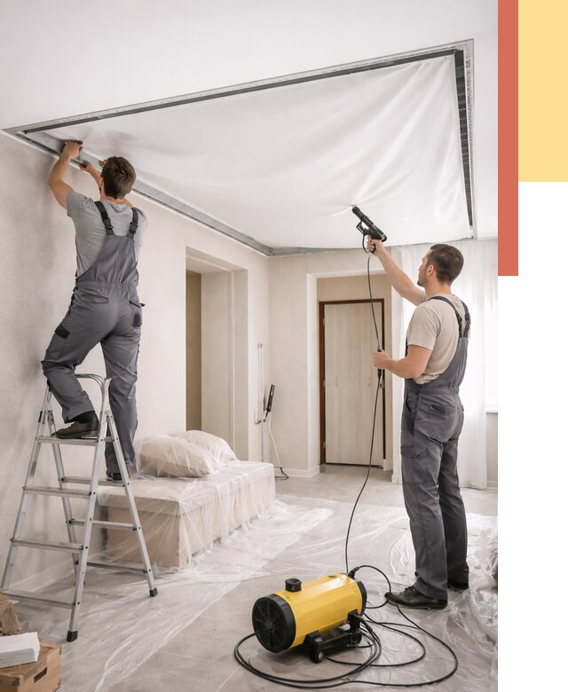 Монтаж натяжного потолка в прихожей в каменке от 2680 руб. под ключ | ОТДЕЛОЧНИК-Кам