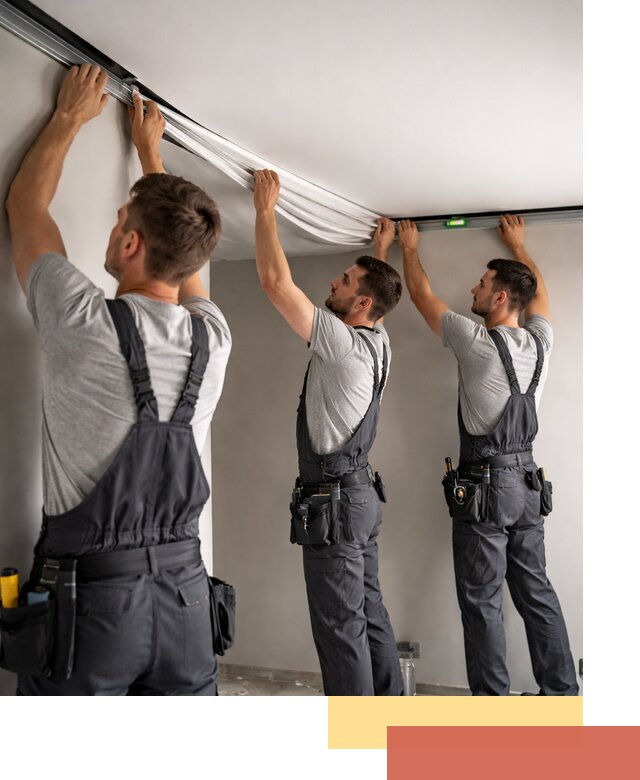 Теневые натяжные потолки в каменке: монтаж и отделка быстро и качественно