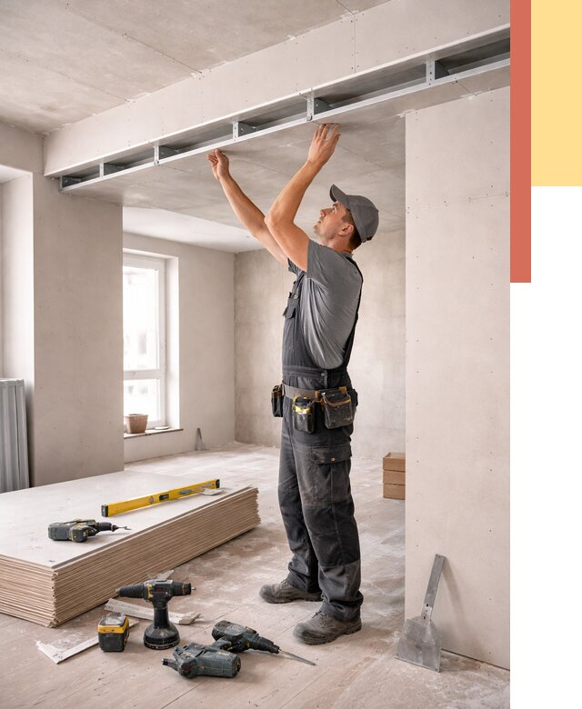 Потолок из гипсокартона с нишей в каменке от 1264 руб. под ключ | ОТДЕЛОЧНИК-Кам