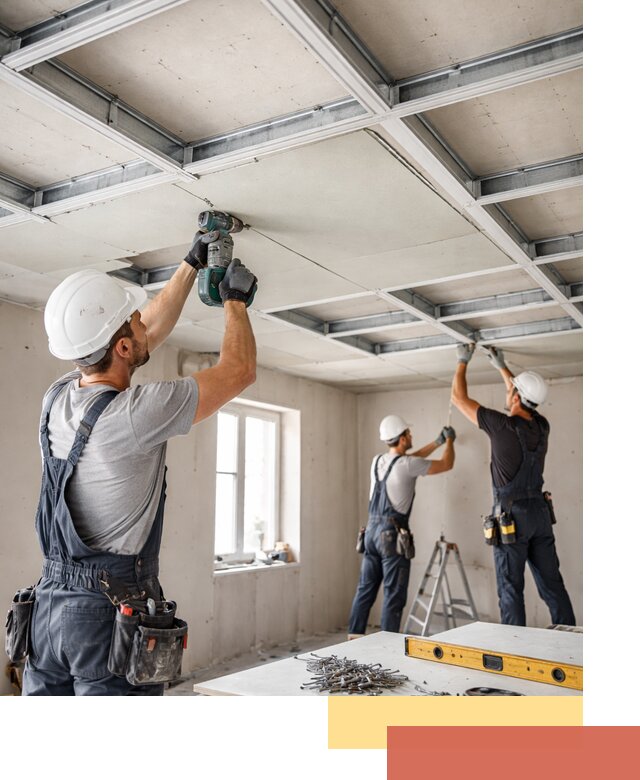 Кессонный потолок из гипсокартона под ключ в каменке