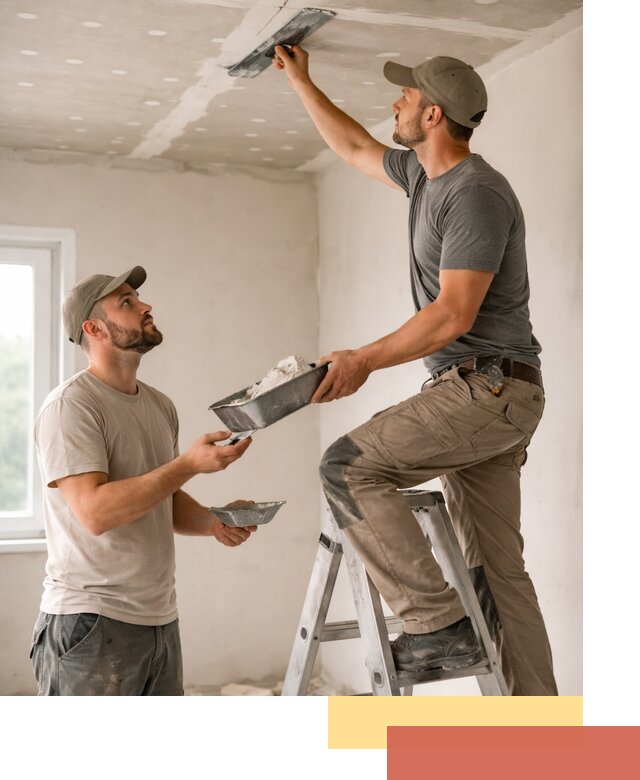 Шпаклевка потолка из гипсокартона в каменке качественно и быстро