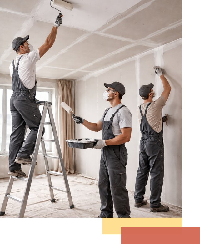 Покраска потолка из гипсокартона в каменке качественно и недорого