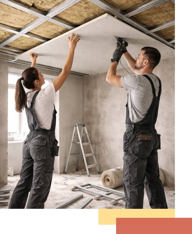 Звукоизоляция потолка из ГКЛ в каменке профессионально и надежно