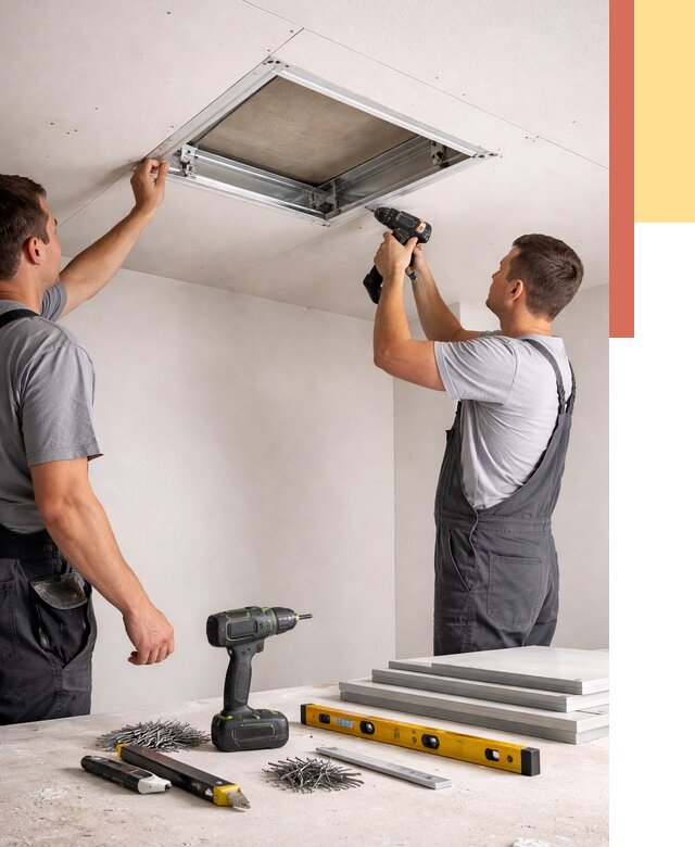 Установка люка в потолок ГКЛ в каменке от 2529 руб. под ключ | ОТДЕЛОЧНИК-Кам