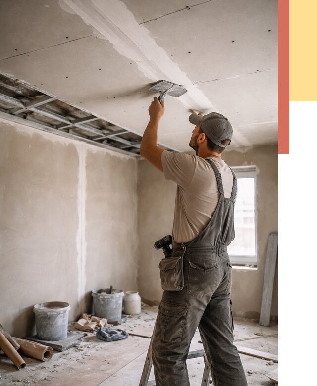 Ремонт потолка из гипсокартона в каменке от 657 руб./м² — быстро и недорого | ОТДЕЛОЧНИК-Кам