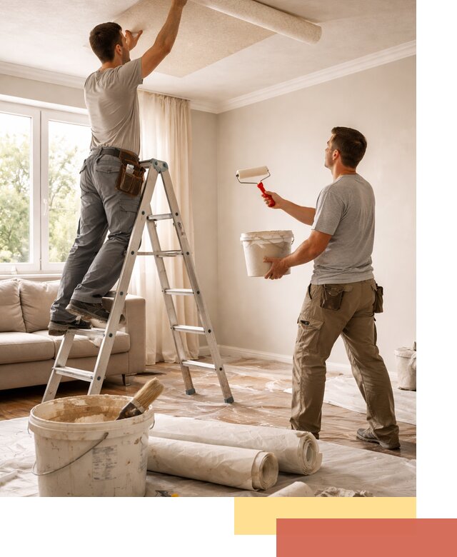 Поклейка обоев на потолок в каменке — качественно и быстро