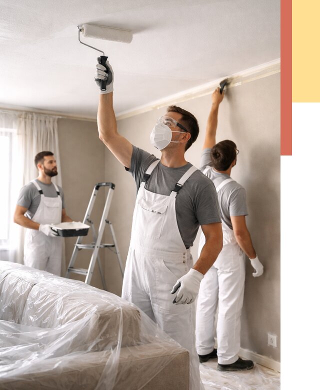 Покраска потолка водоэмельсионной краской в каменке от 2225 руб/м² — услуги под ключ | ОТДЕЛОЧНИК-Кам