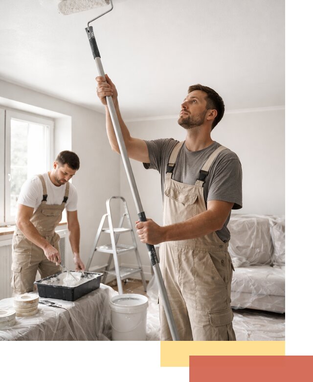 Покраска потолка водоэмульсионной краской в каменке