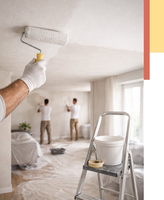 Покраска потолка акриловой краской в каменке от 2529 руб. | ОТДЕЛОЧНИК-Кам