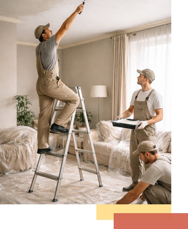 Покраска потолков акриловой краской в каменке качественно и быстро