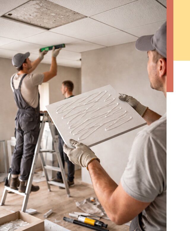 Монтаж потолочной плитки в каменке от 4552 руб. — быстро и недорого | ОТДЕЛОЧНИК-Кам