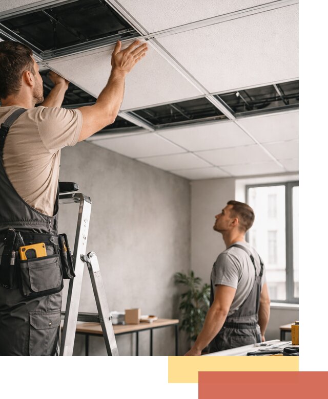 Монтаж потолочной плитки в каменке качественно и в срок