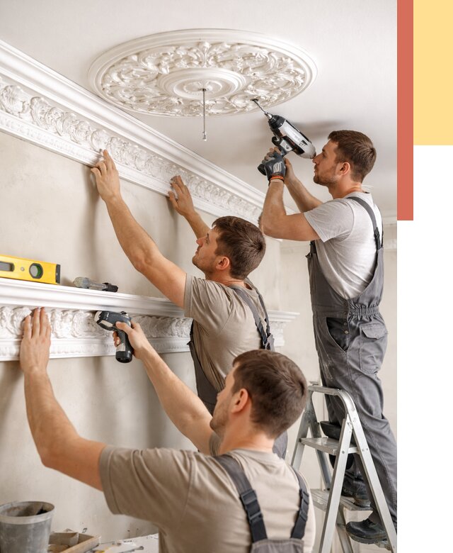 Монтаж лепнины на потолок в каменке от 3237 руб. быстро и недорого | ОТДЕЛОЧНИК-Кам