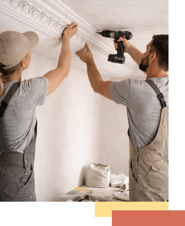 Профессиональный монтаж лепнины на потолок в каменке