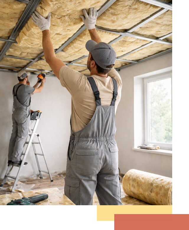 Утепление потолка под ключ в каменке качественно и быстро